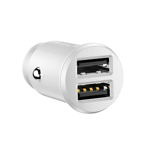 Baseus Mini Dual USB 12V Car Charger 3.1A Fast Charging 2 Port USB Phone Fast Charger Car USB Socket Adapter Car Accessory