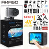 AKASO V50 Pro Native 4K/30fps 20MP WiFi Action Camera 4K with EIS Touch Screen Adjustable View Angle 30m Waterproof Camera