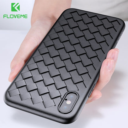 FLOVEME Soft Phone Case For iPhone 8 X XS 11 Pro Max Luxury Grid Cases For iPhone 6 6s 7 8 Plus XR XS Cover Silicone Accessories