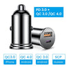 FIVI Car Charger for mobile phone quick charge 3.0  USB Charger for iphone 11 pro Samsung huawei xiaomi mini car chargeAll Metal