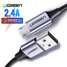 Ugreen Micro USB Cable 2.4A Nylon Fast Charge USB Data Cable for Samsung Xiaomi LG Tablet Android Mobile Phone USB Charging Cord