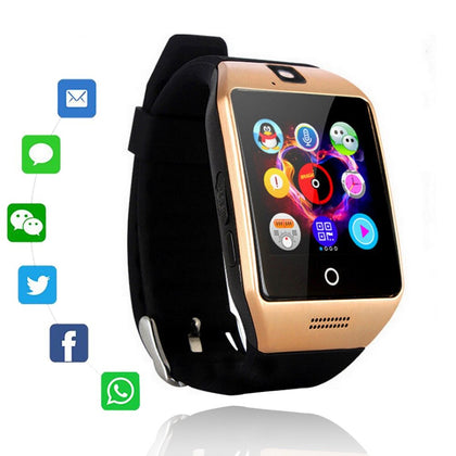 Q18 Bluetooth Smart Watch Q18 Fitness Tracker Touch Screen Support APP Download TF Sim Card Camera Dial /Call for Android Phone