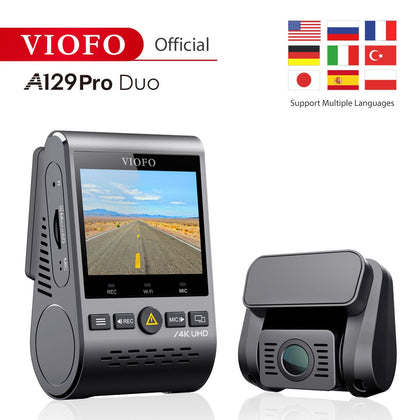 4K DVR Dual Dash Cam VIOFO A129 Pro Duo 3840*2160P Ultra HD 4K front rear Dash Camera Sony 8MP Sensor GPS Wi-Fi car cam G-sensor