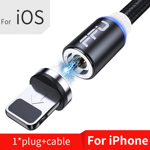 FPU 3m Magnetic Micro USB Cable For iPhone Samsung Android Mobile Phone Fast Charging USB Type C Cable Magnet Charger Wire Cord